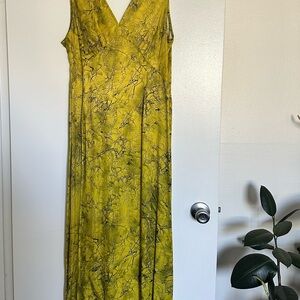 New Topshop Yellow Marble Maxi Dress
